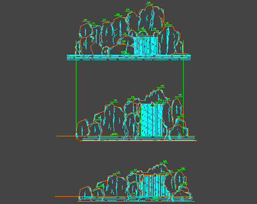 cad假山流水设计图